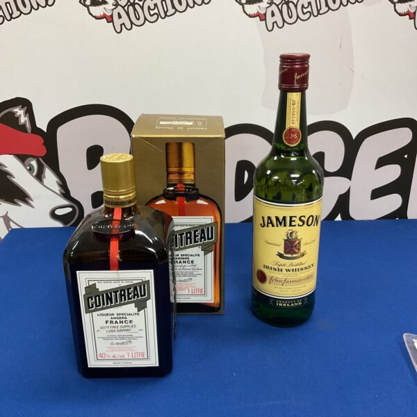 Sealed bottles of jameson irish whisky & cointreau
