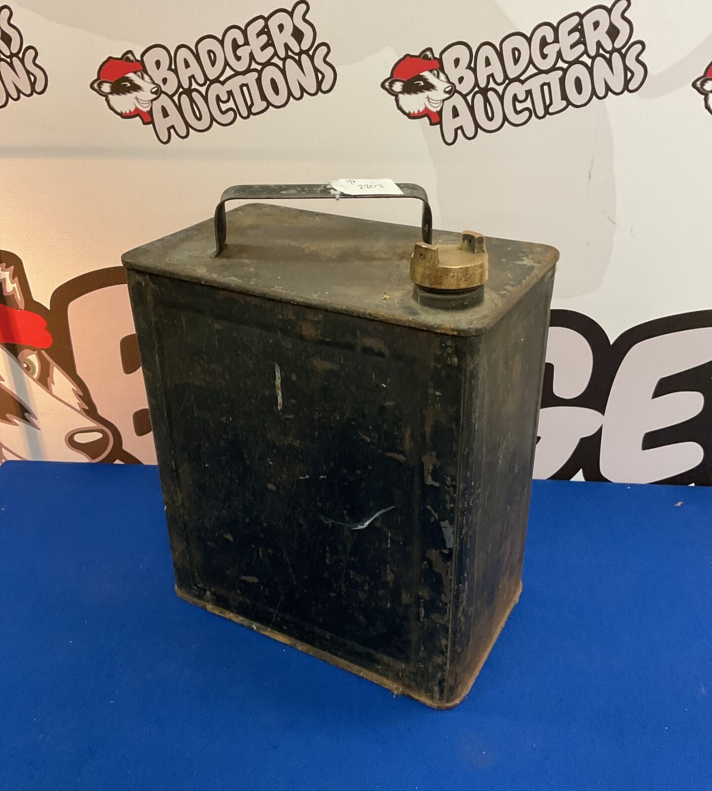Vintage fuel can with brass cap
