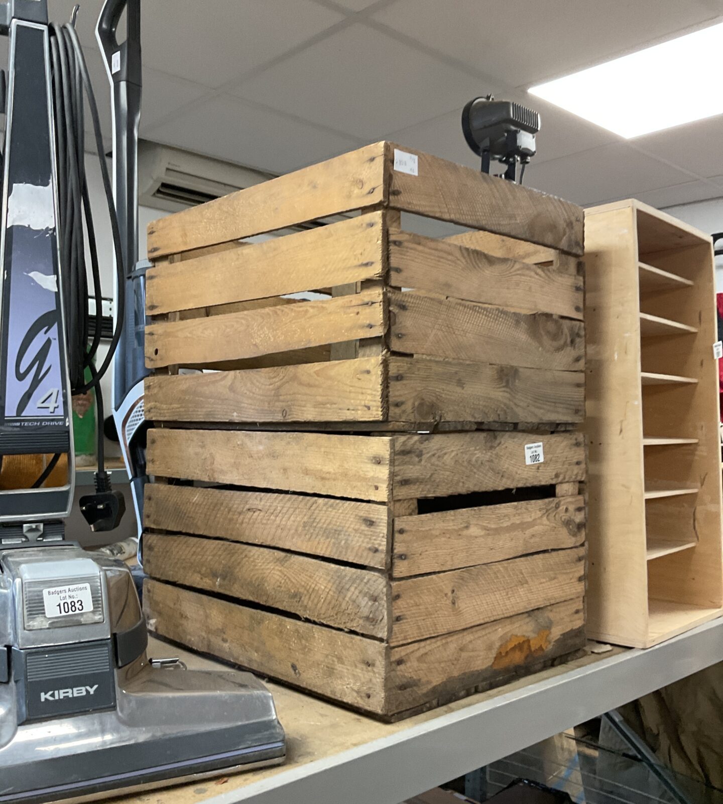 Two vintage wooden crates