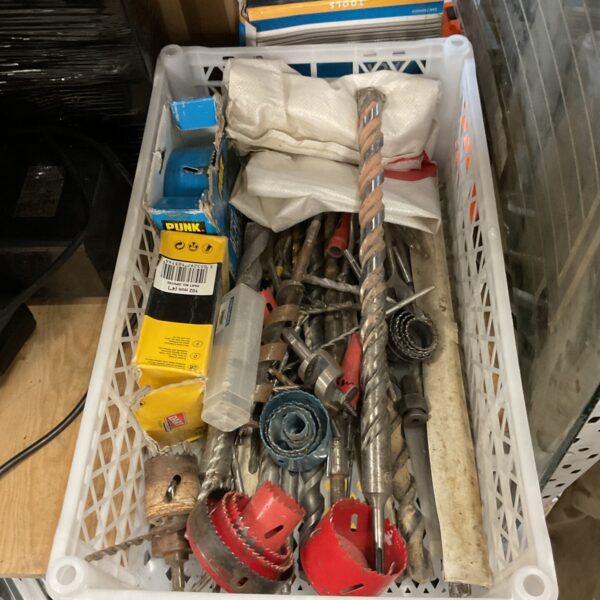 Tray of drill bits & hole bores