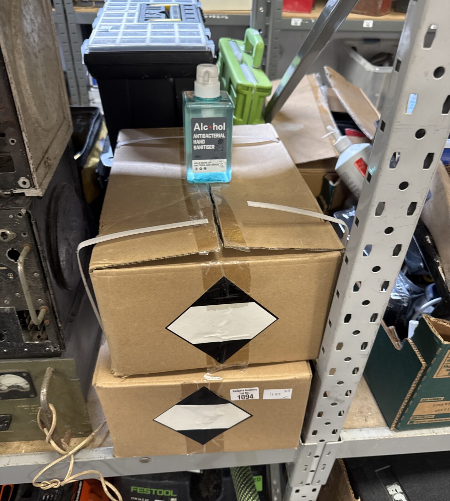 Two boxes of hand sanitiser