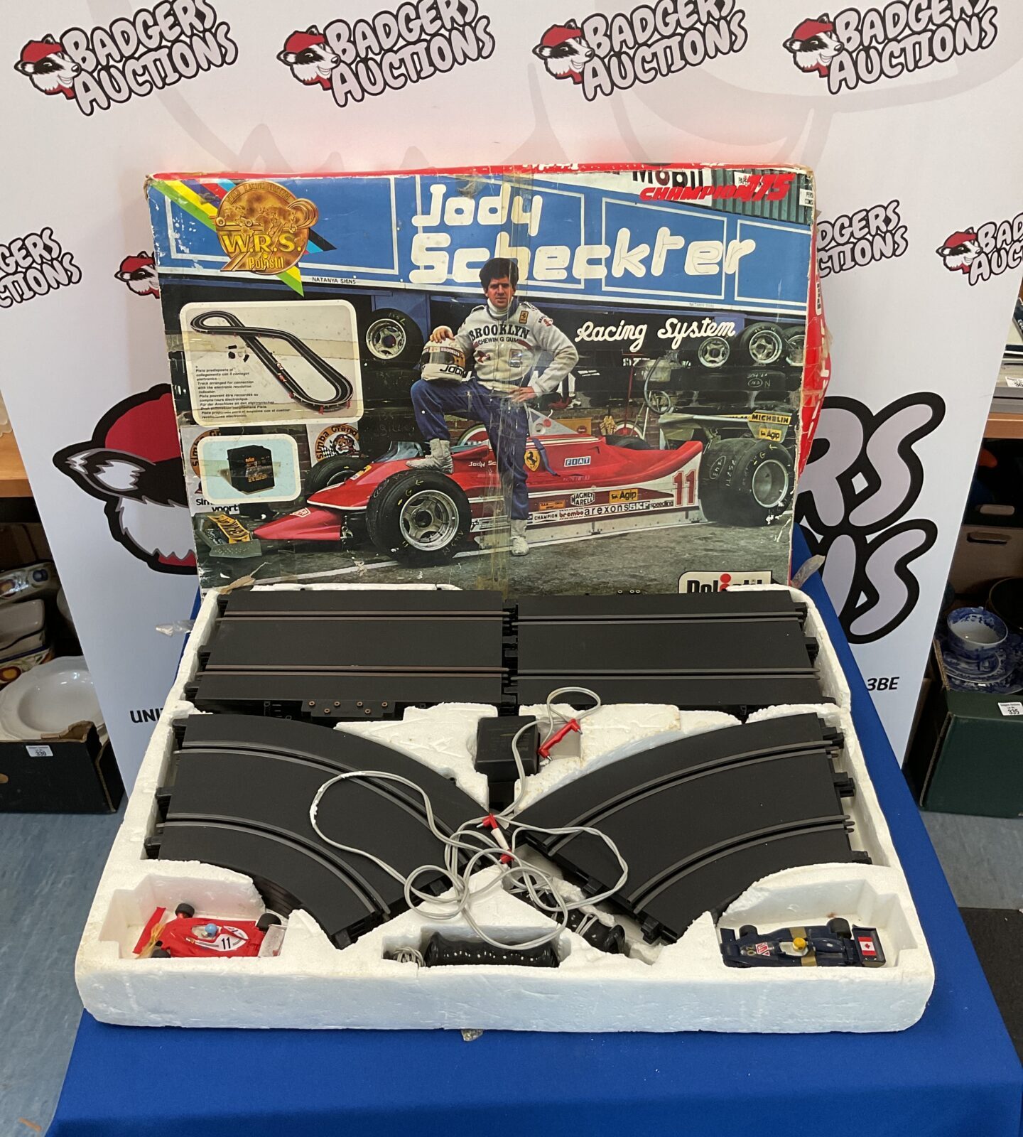 Polistil jody scheckter scalextric style set with cars
