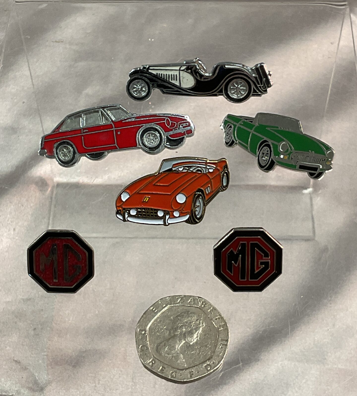 Six Mg MGB Pin badges