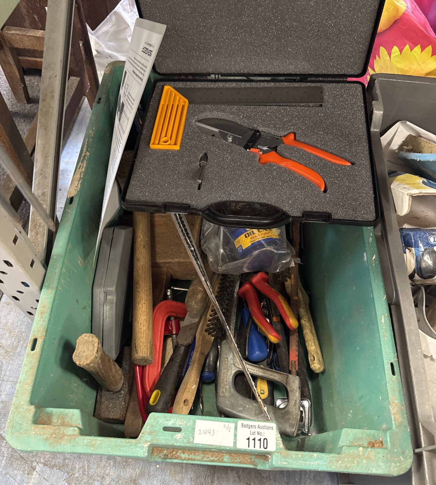 Box of assorted tools
