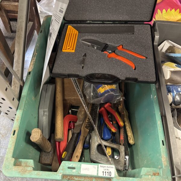 Box of assorted tools