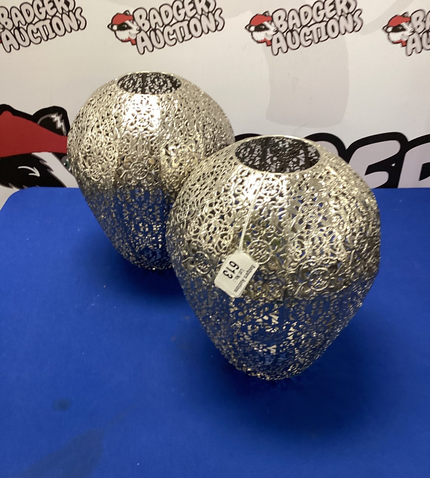 Two metal lamp shades