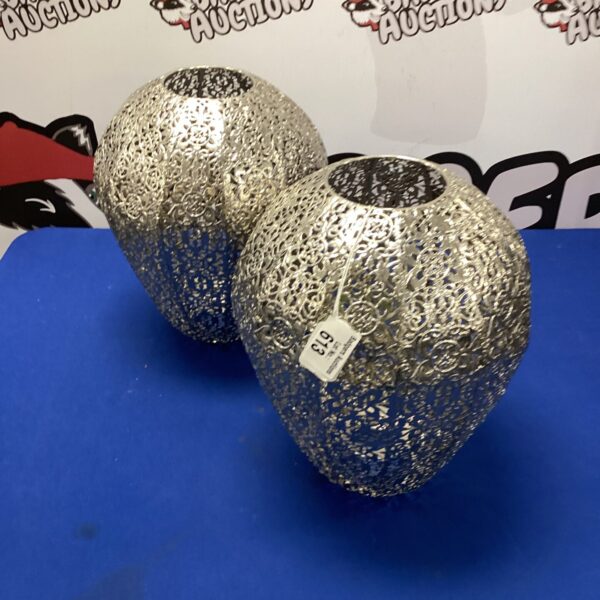 Two metal lamp shades
