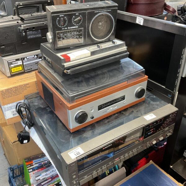 Matsui double cassette turntable HiFi system with roberts radio & prinzsound cassette recorder