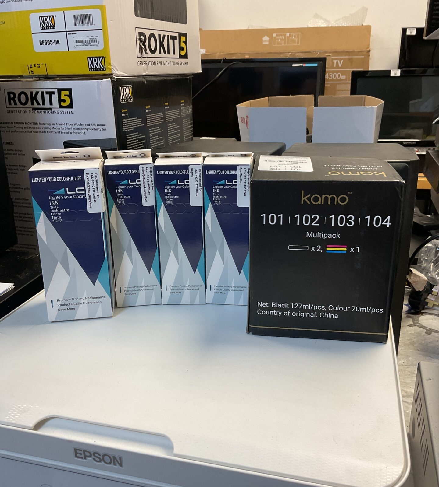 Bundle of new printer ink cartridges for brother