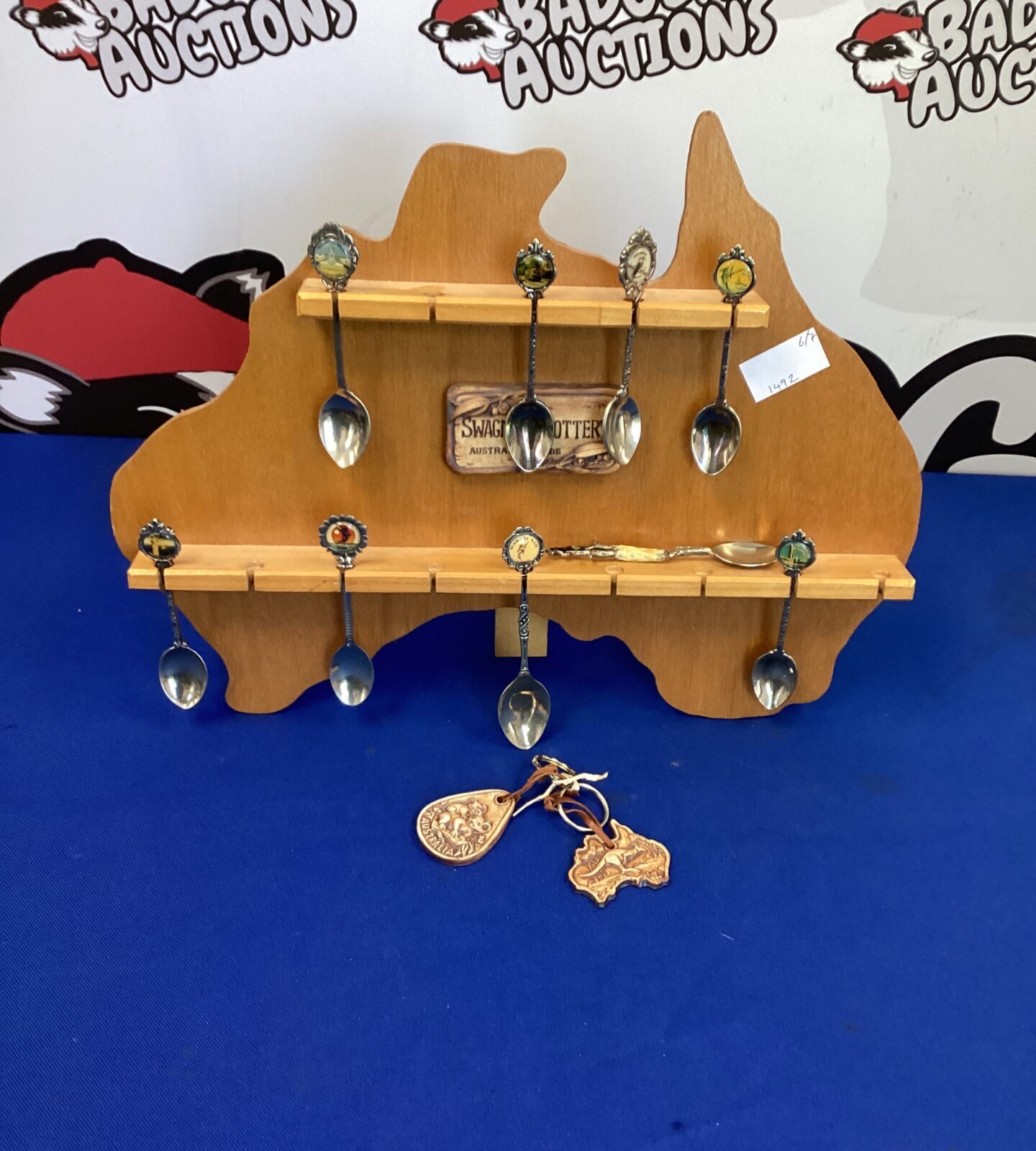 Australian Tea Spoons with Holder and key Rings