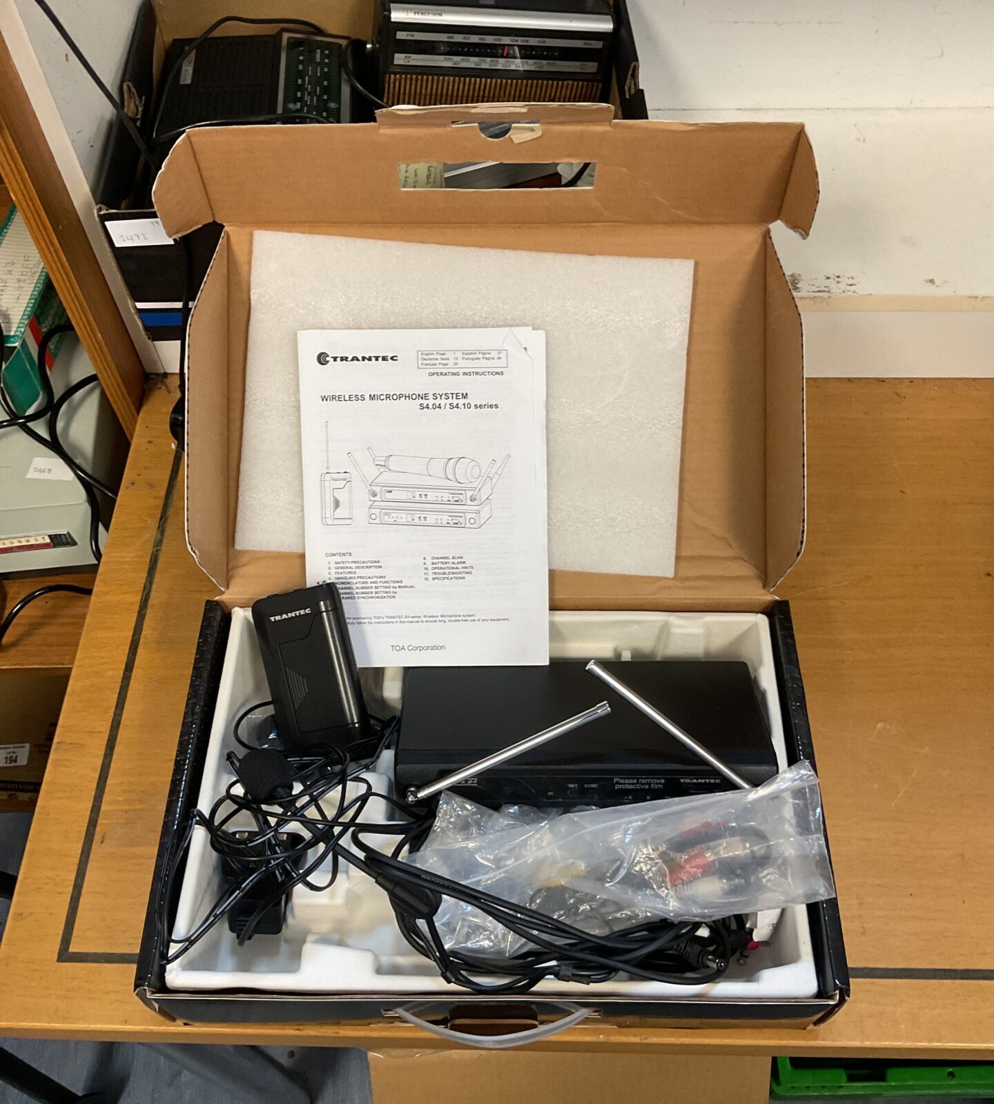Trantec wireless headset boom microphone system