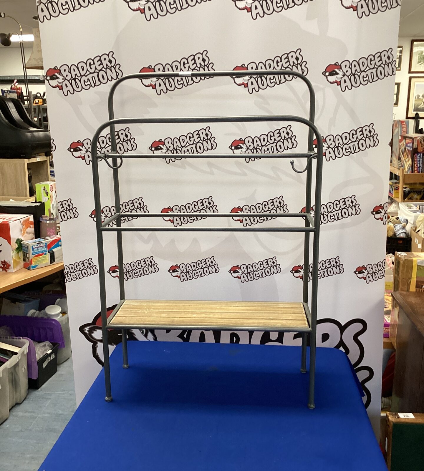 Metal framed shoe rack