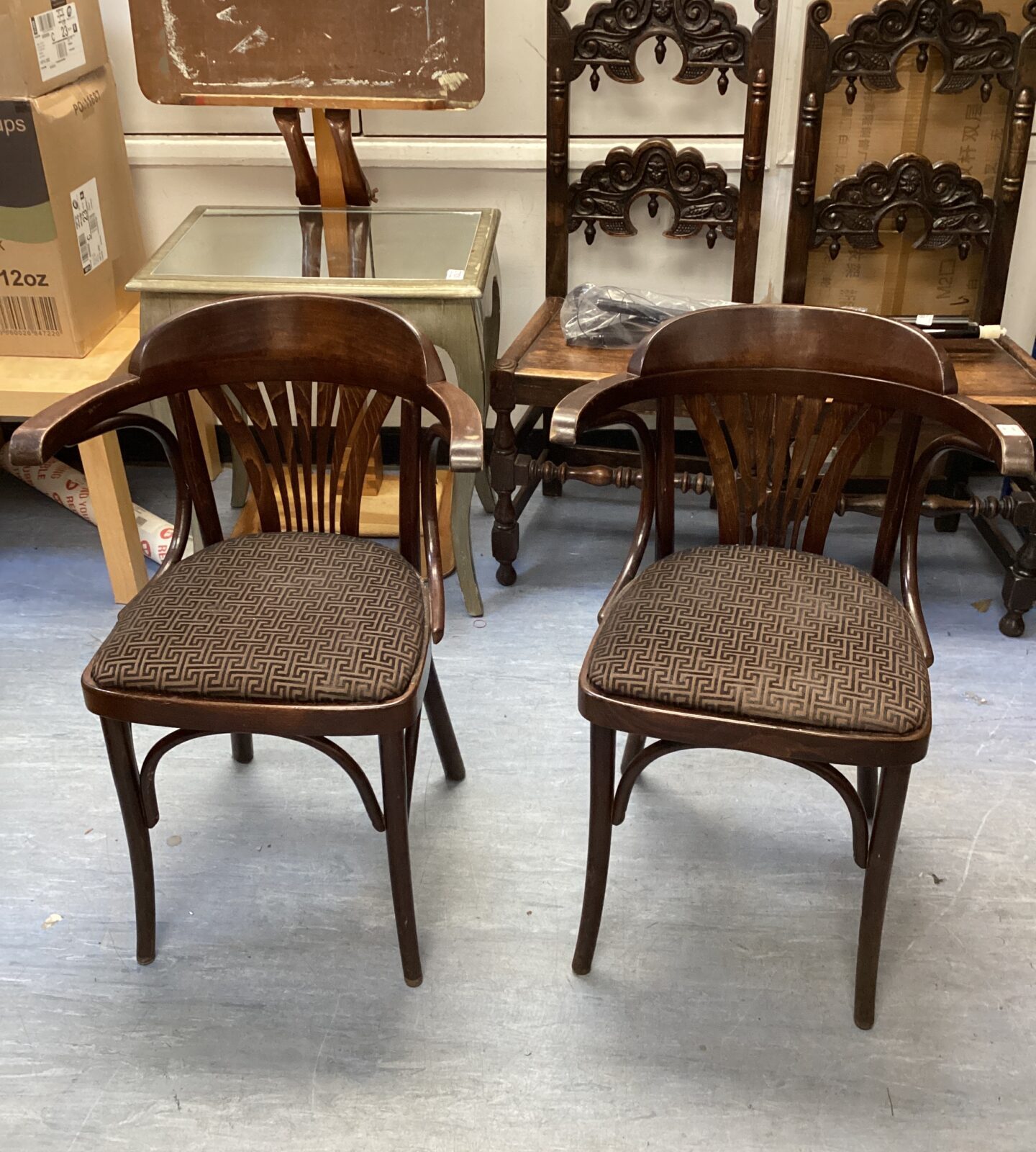 Pair of bentwood carlick art deco chairs