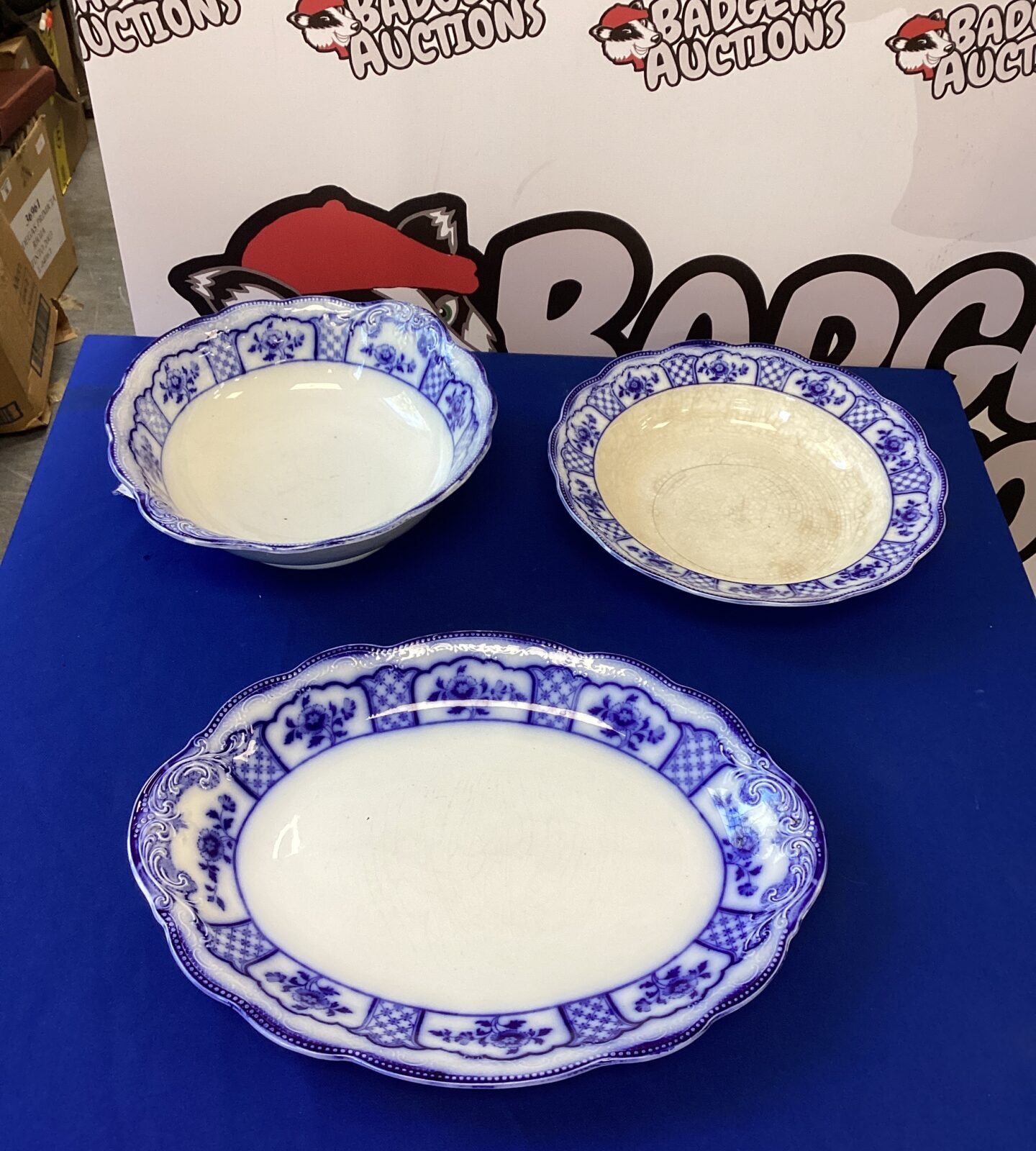 Three Blue and White Porcelain Dishes inc Grindley Pottery