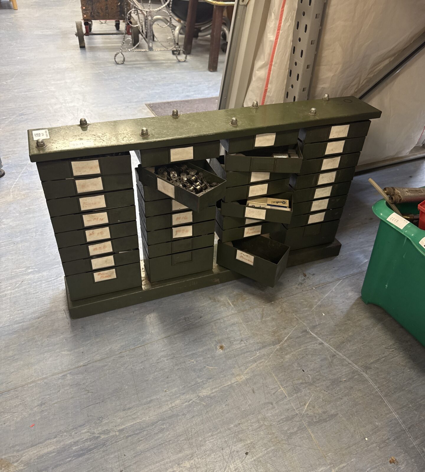 Engineers drawer cabinet with revolving drawers inc contents