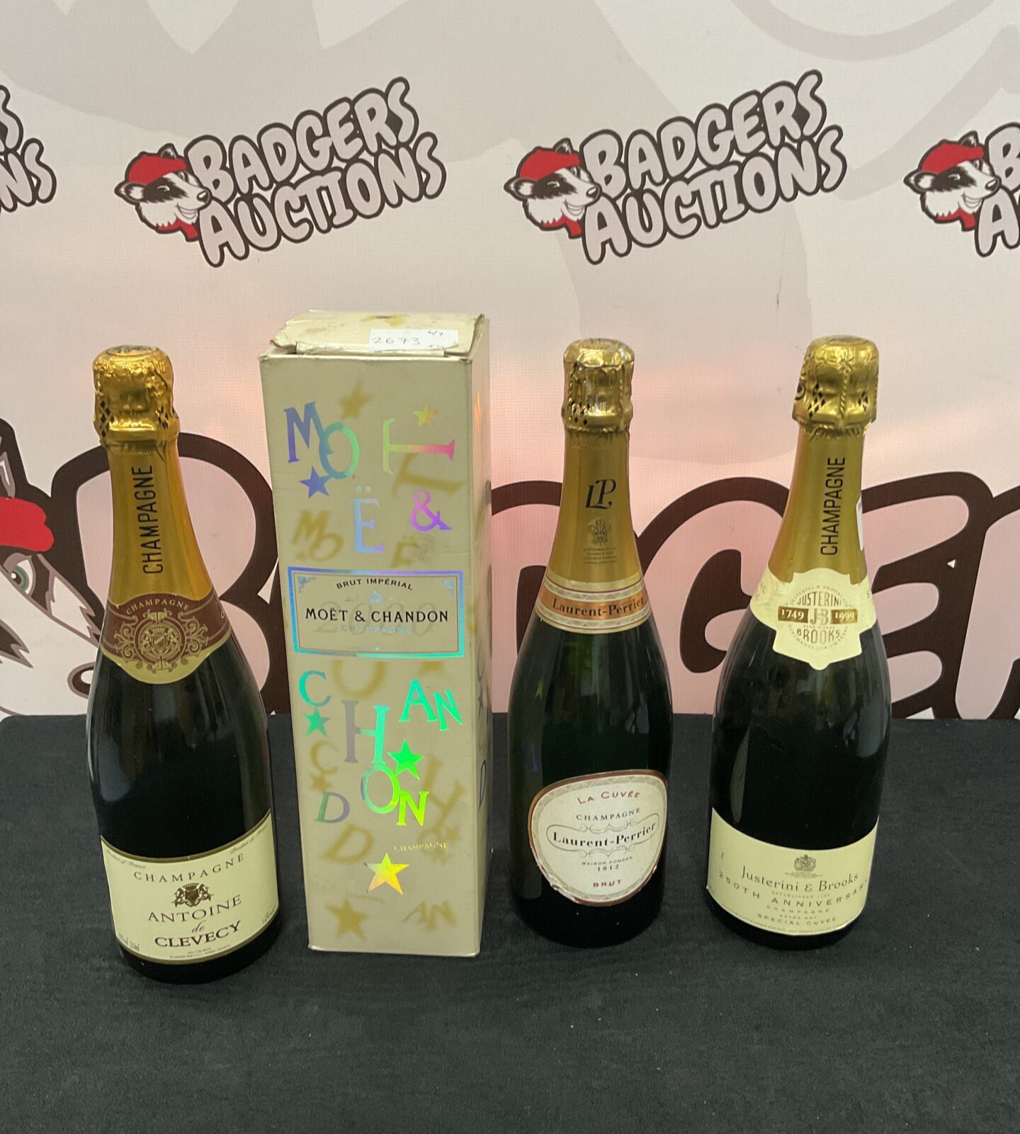 Four bottles of champagne including moet chandon & laurent perrier
