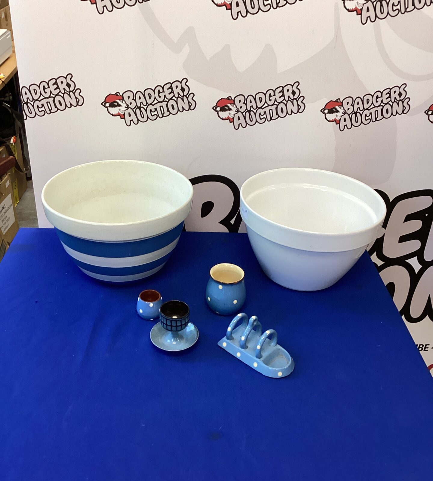 Two Large Mixing bowls inc Green plus other items