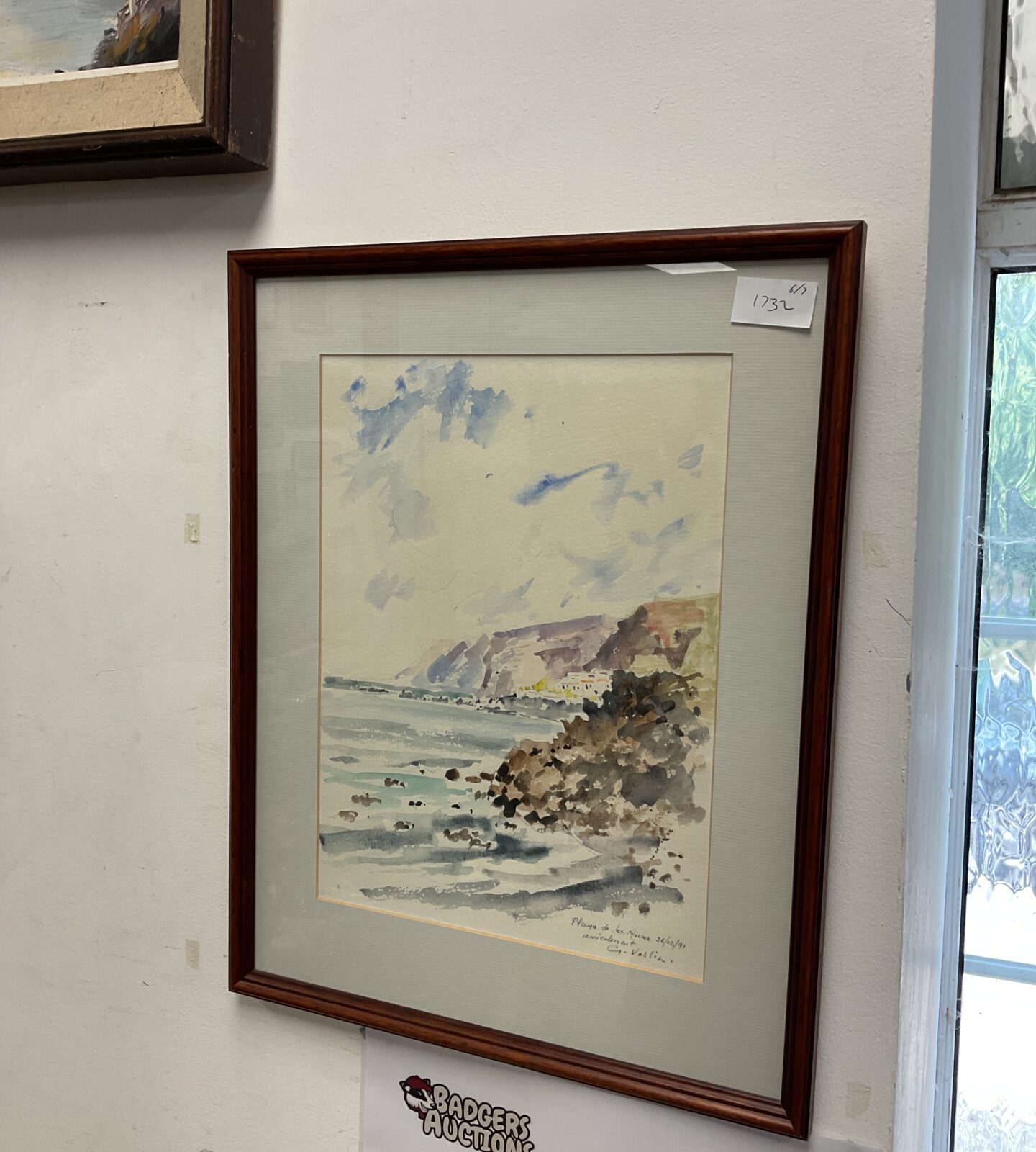 G veslin watercolour of playa de la arena shoreline