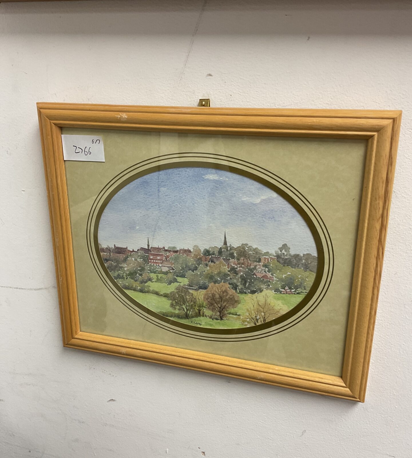 P adsley watercolour of a hilltop village view