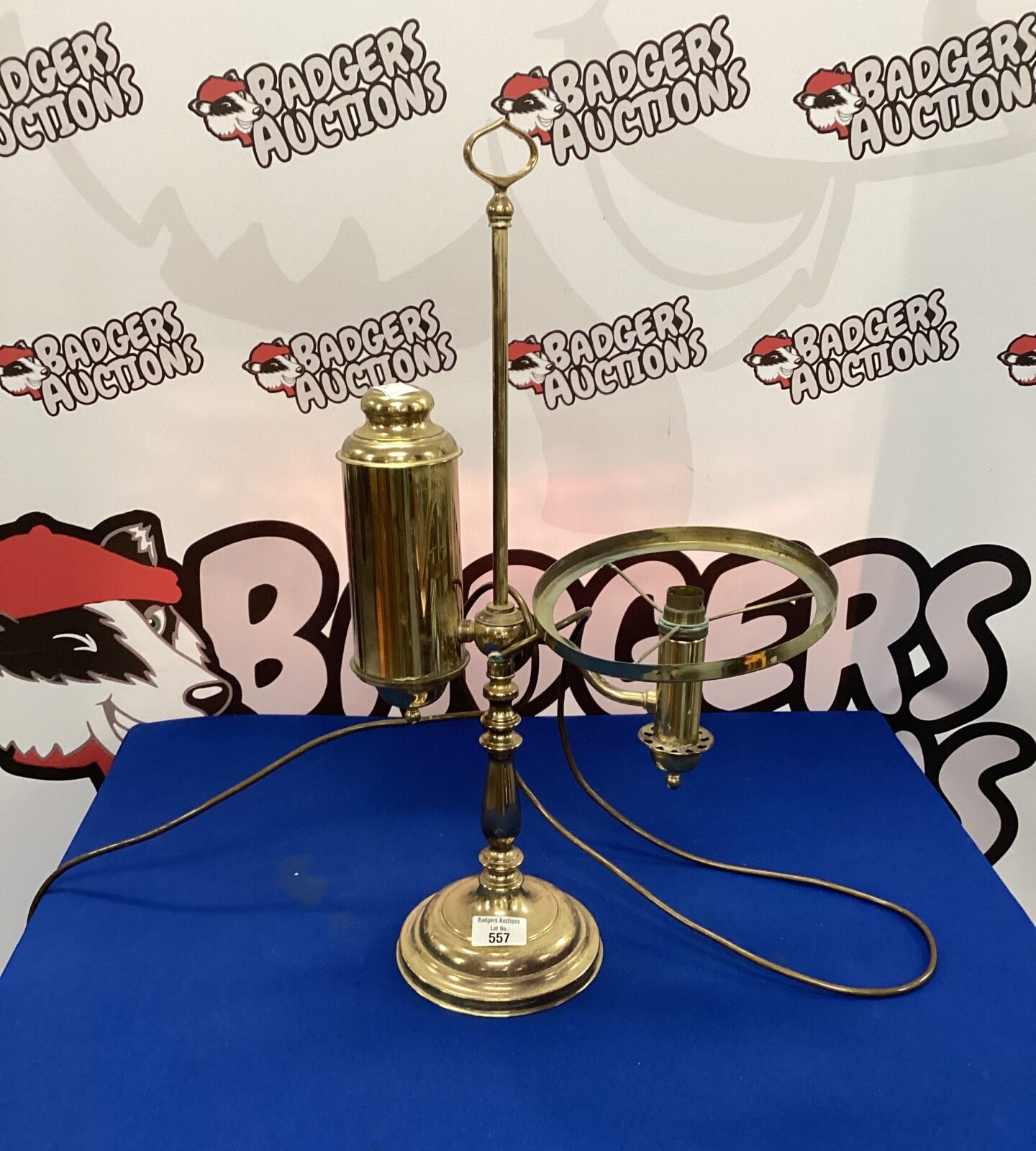 Brass Reproduction oil lamp into table lamp