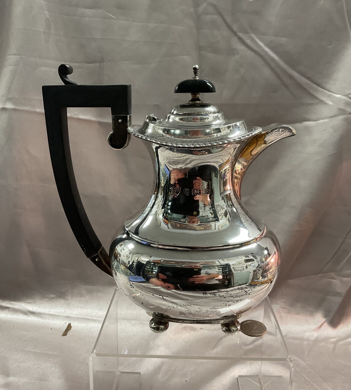 J B C & Son  hallmarked sterling silver coffee pot Birmingham 1930 455g gross