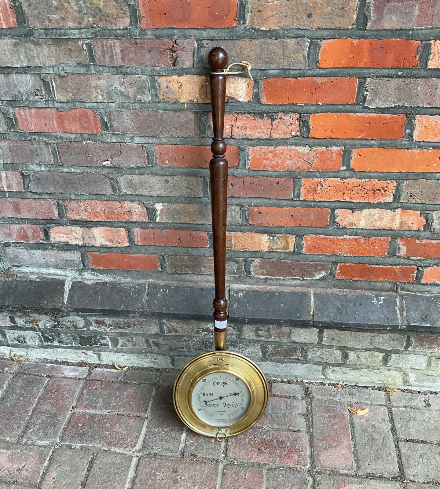 skule brass victorian warming pan barometer