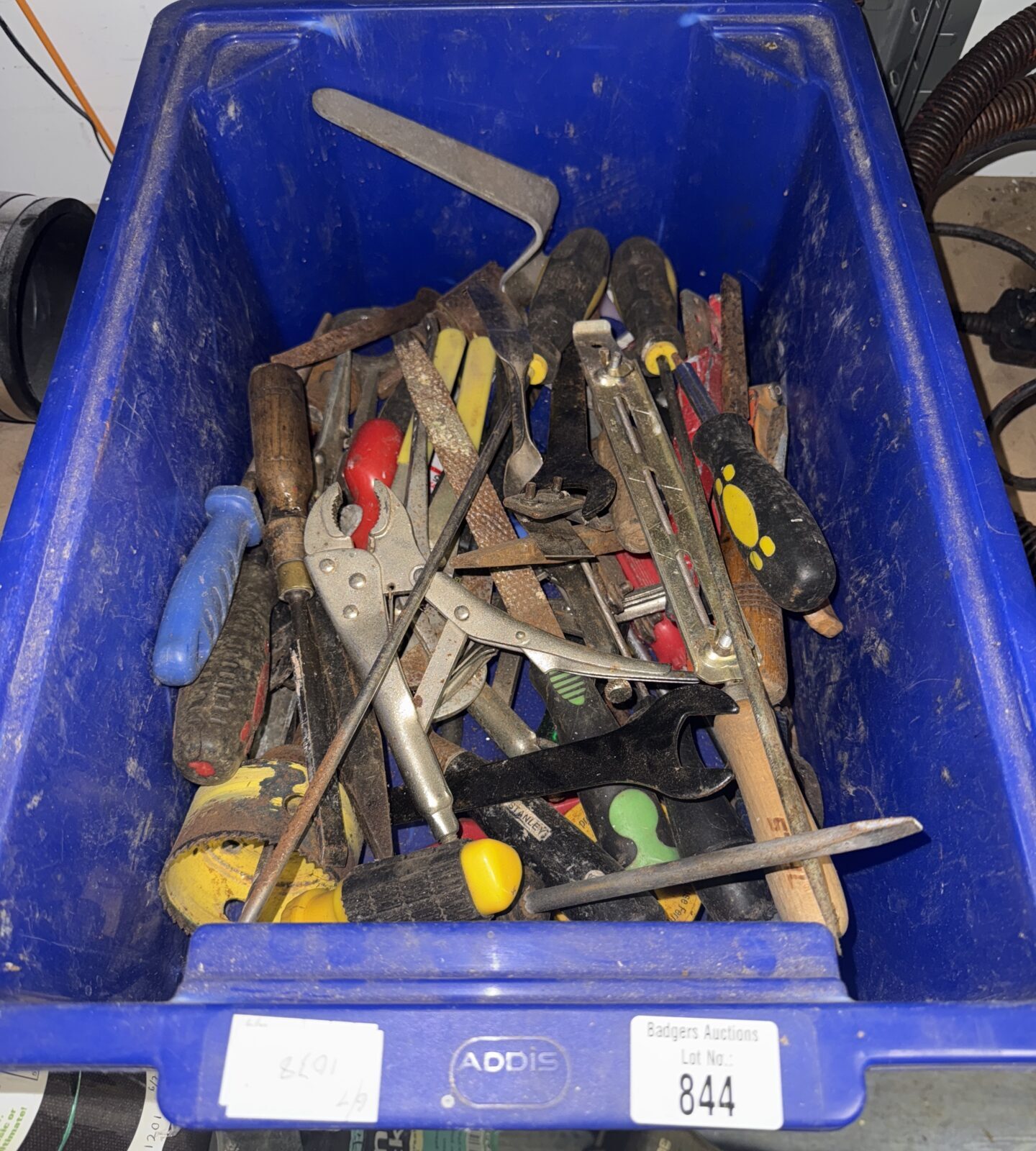 Box of assorted tools