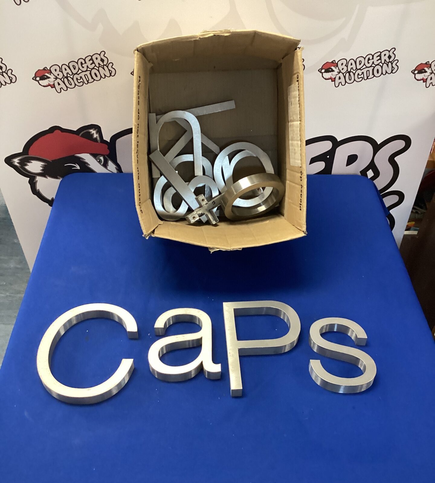 Box of stainless steel lettering