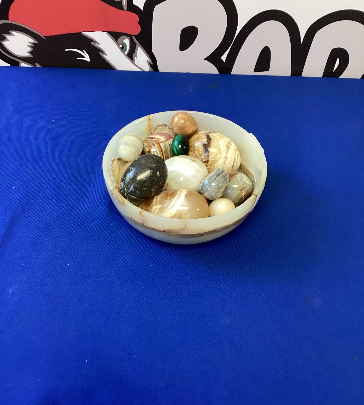 Bowl of Onyx Eggs and pebbles