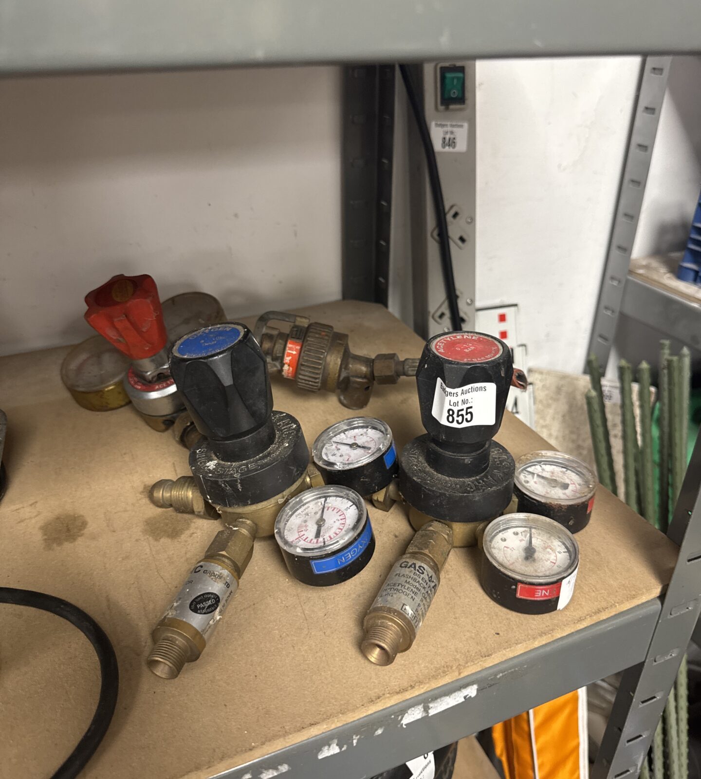 Three gas bottle regulators