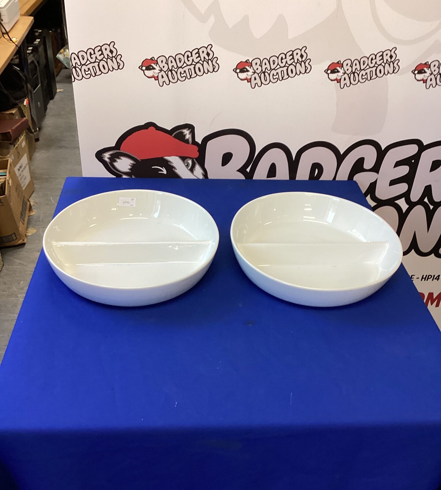 Two large White Serving Dishes