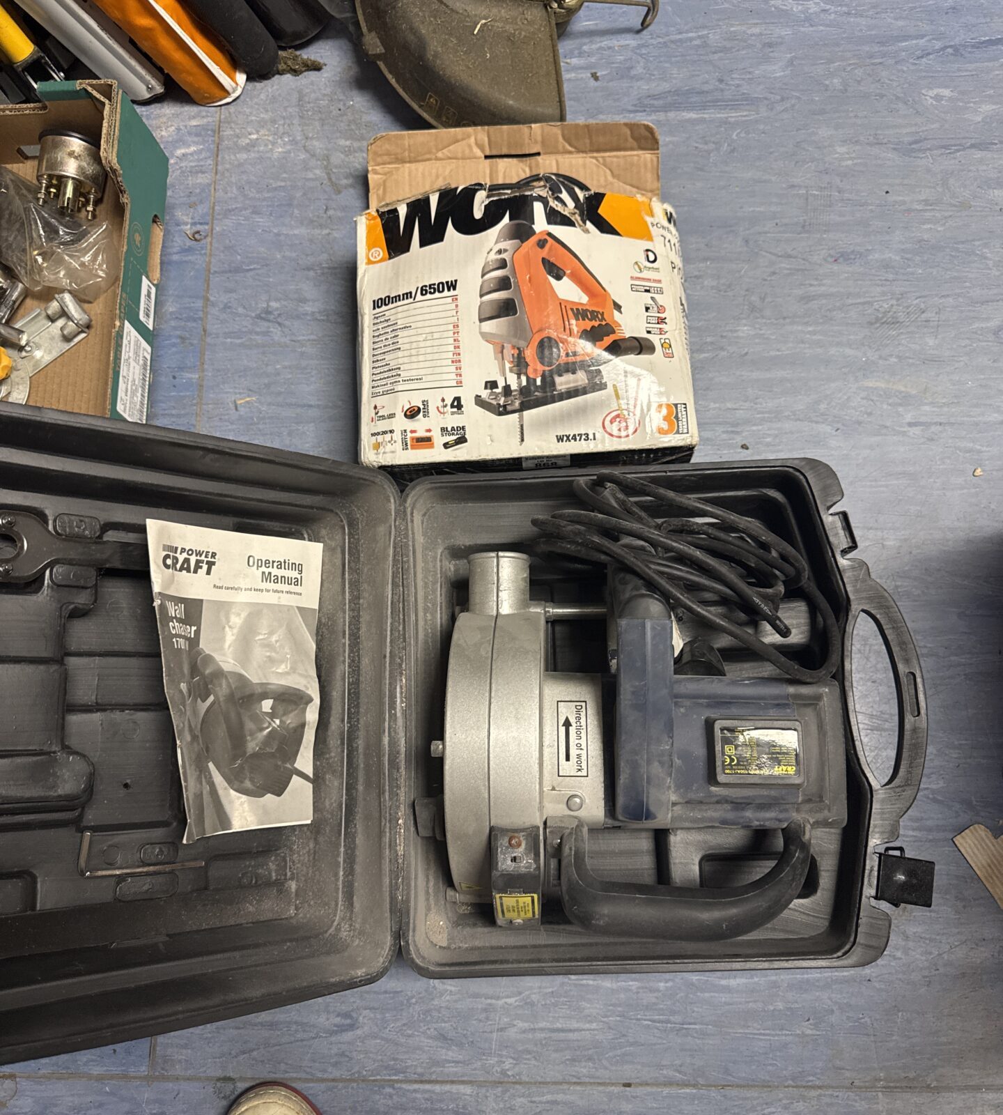 Worx jigsaw with powercraft wall chaser