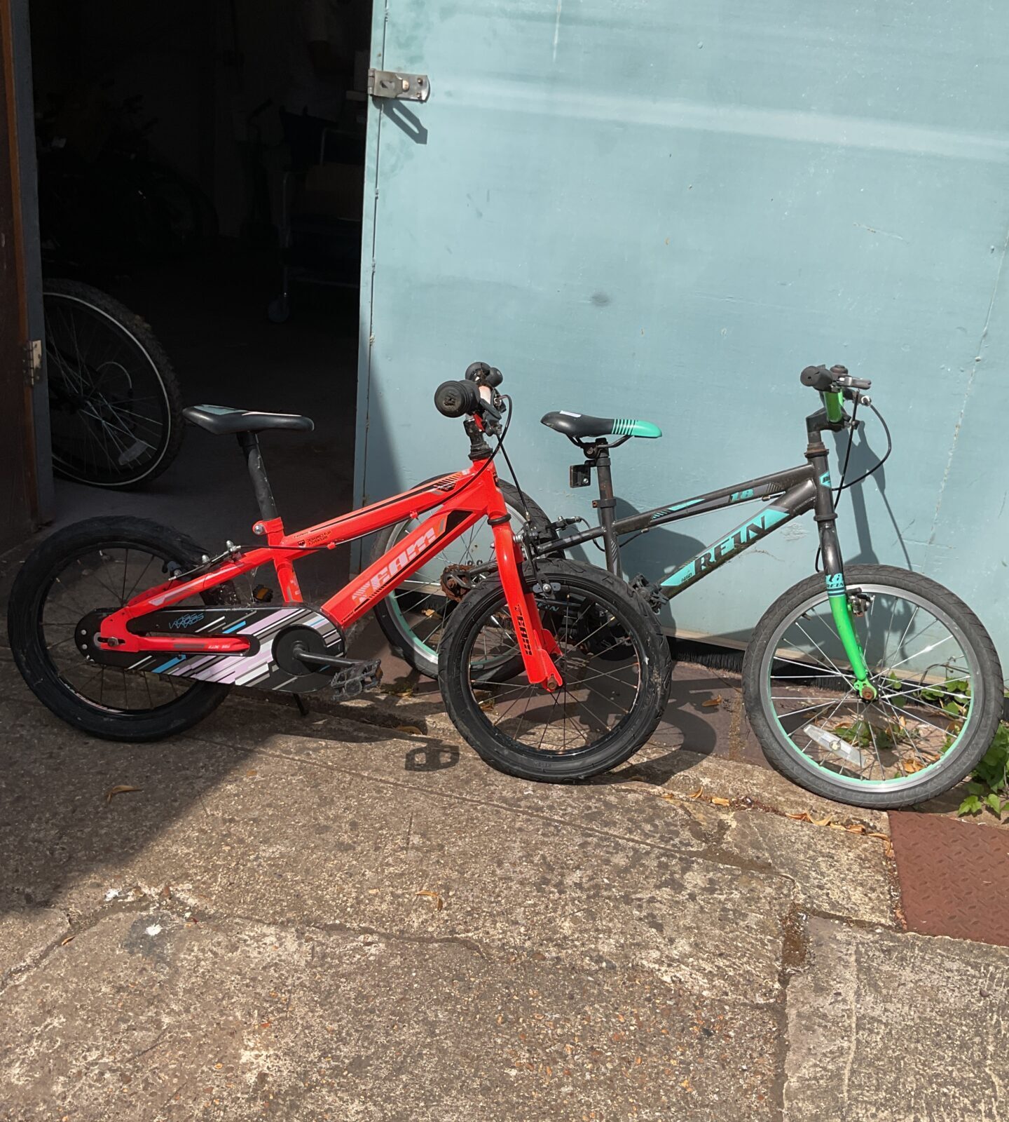 Two childrens bikes inc rein