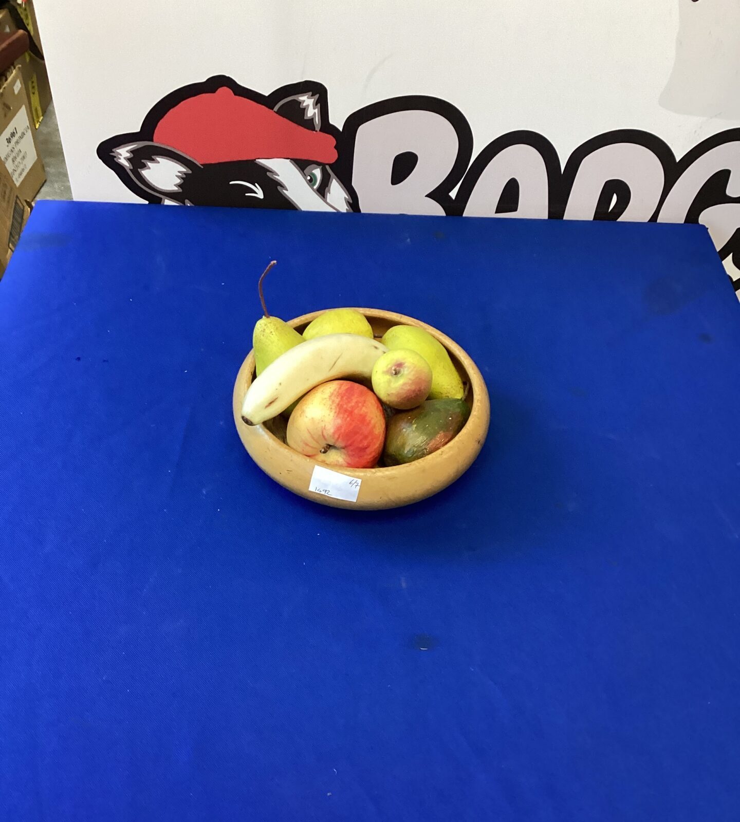 Bowl of artificial fruits