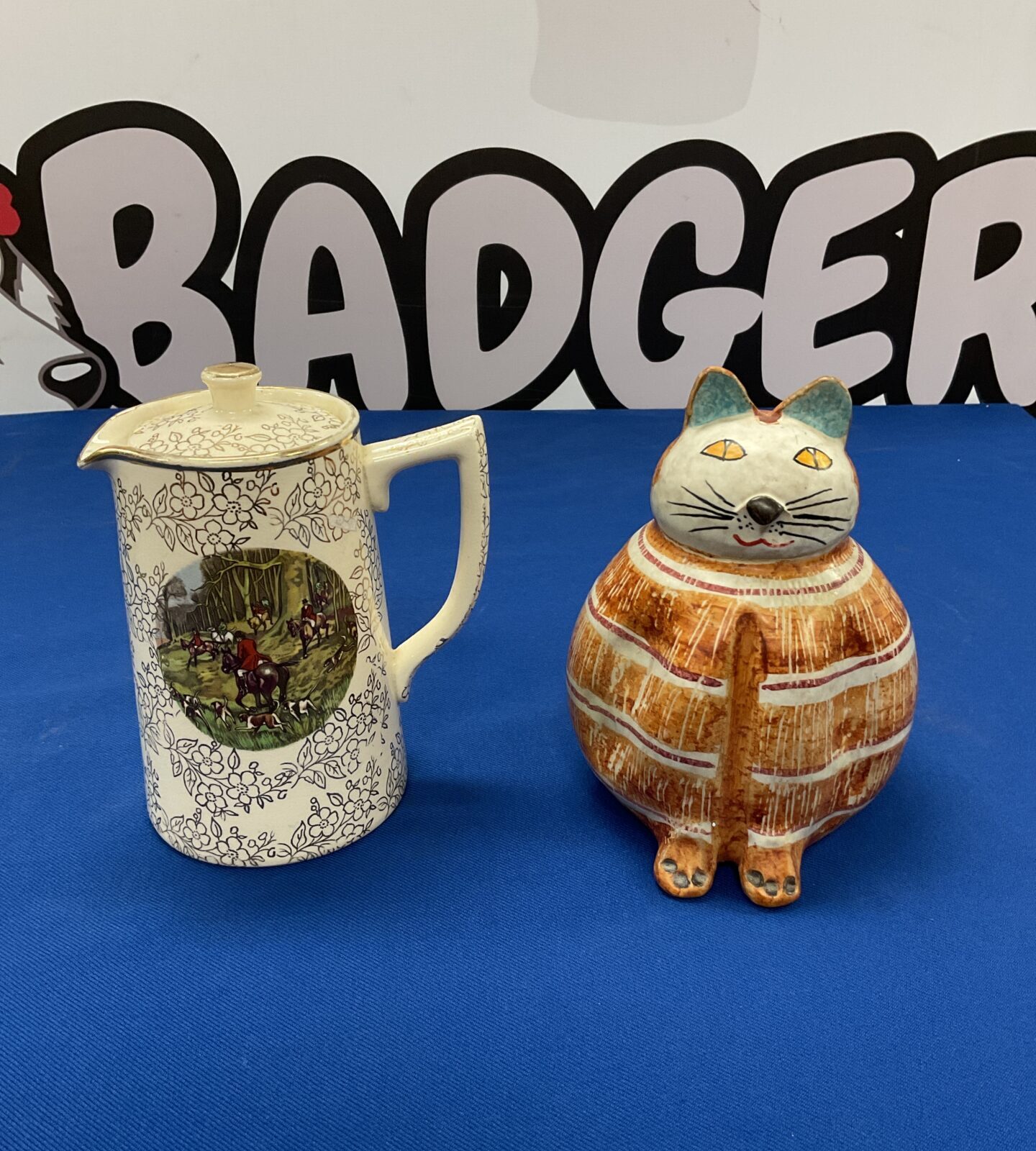 Sadler Staffordshire Pottery Jug and atn italian pottery cat