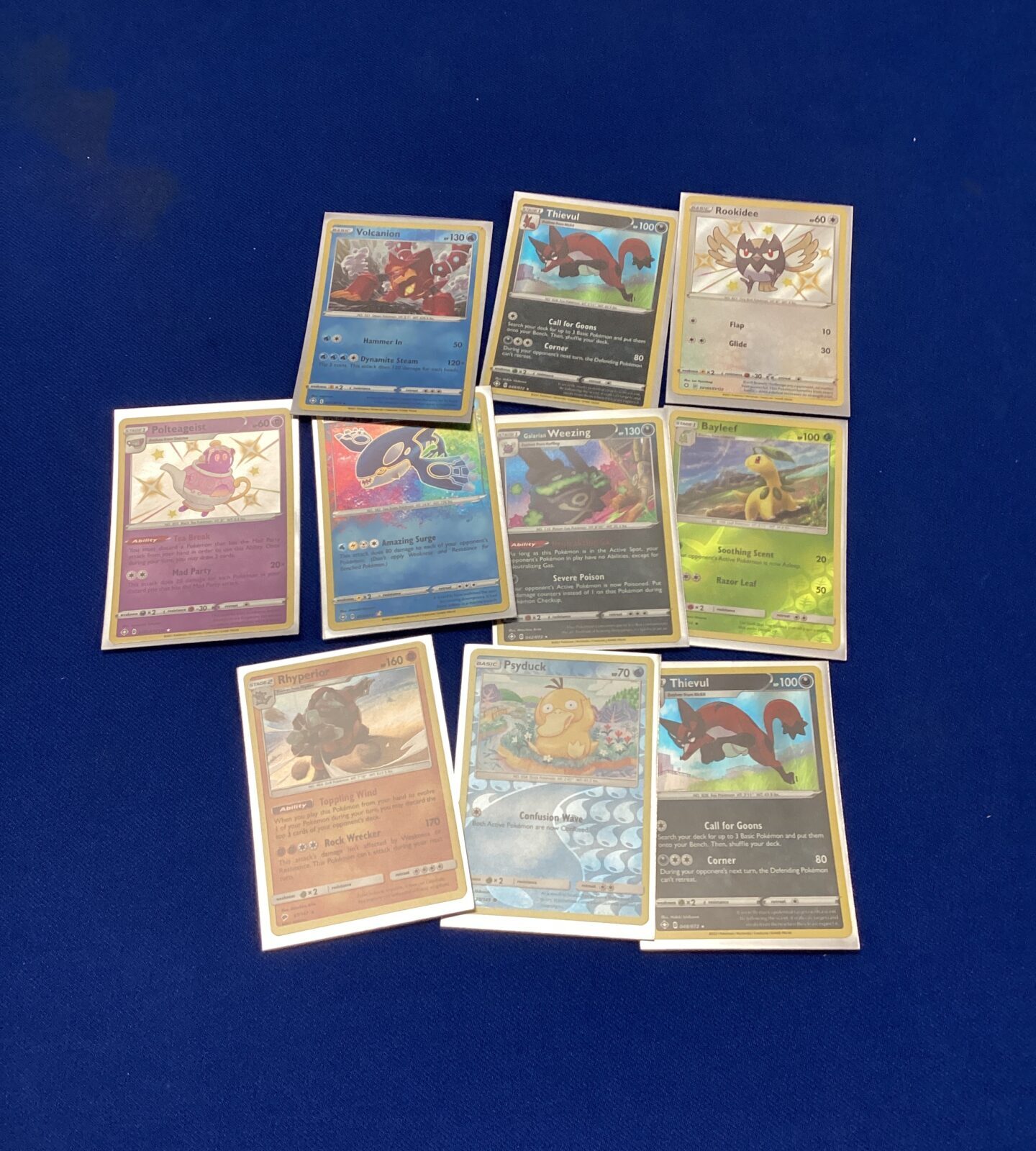 A collection of Pokémon hollows & reverse hollow cards