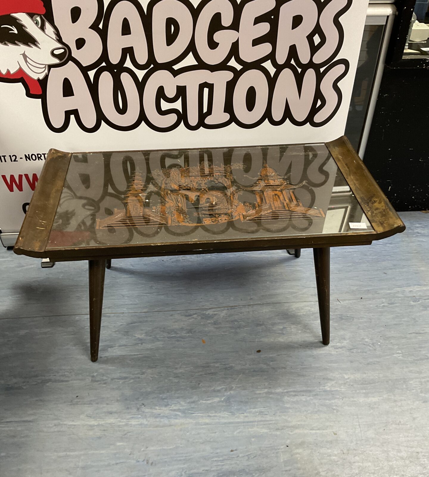 hand carved glass top chinese table