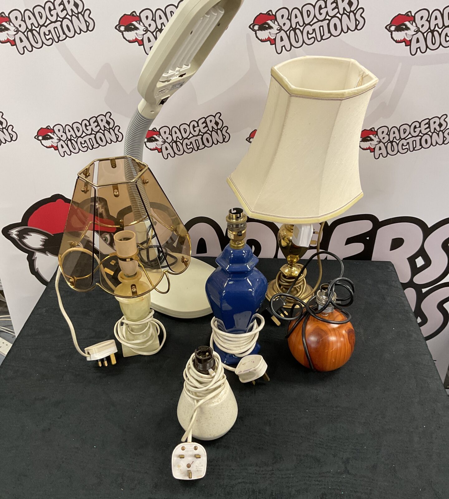 Six assorted table lamps