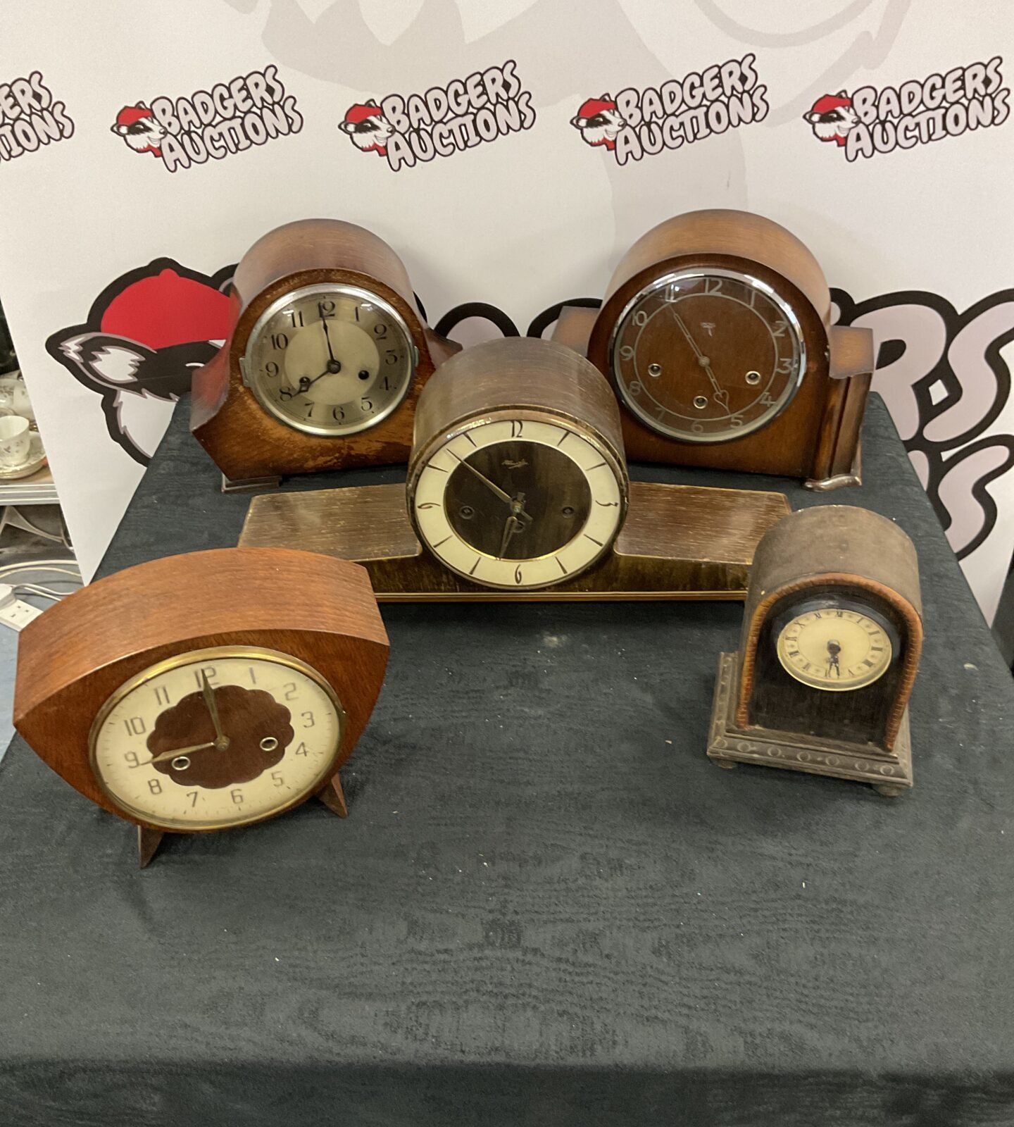 Five vintage mantle clocks Inc Kienzle