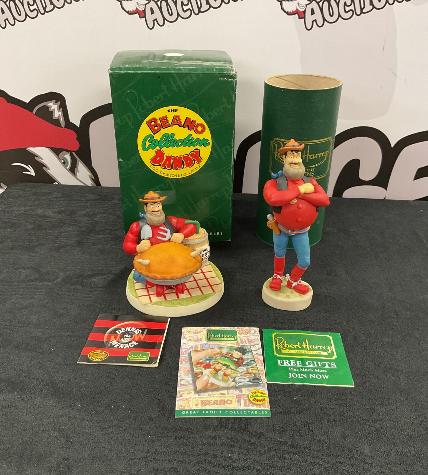 Two beano collection Robert hardtop desperate dan figures
