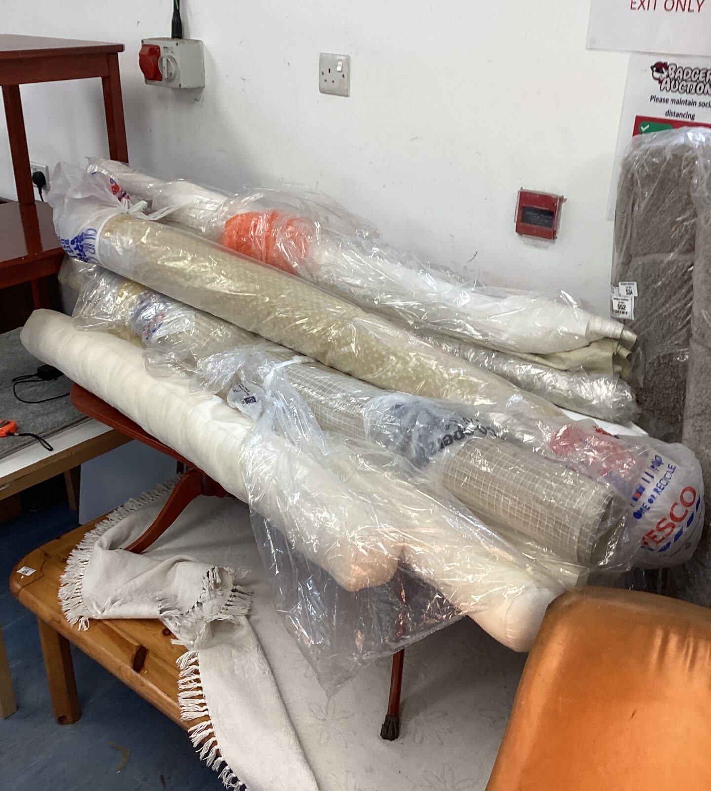 Large bundle of upholsterers fabric