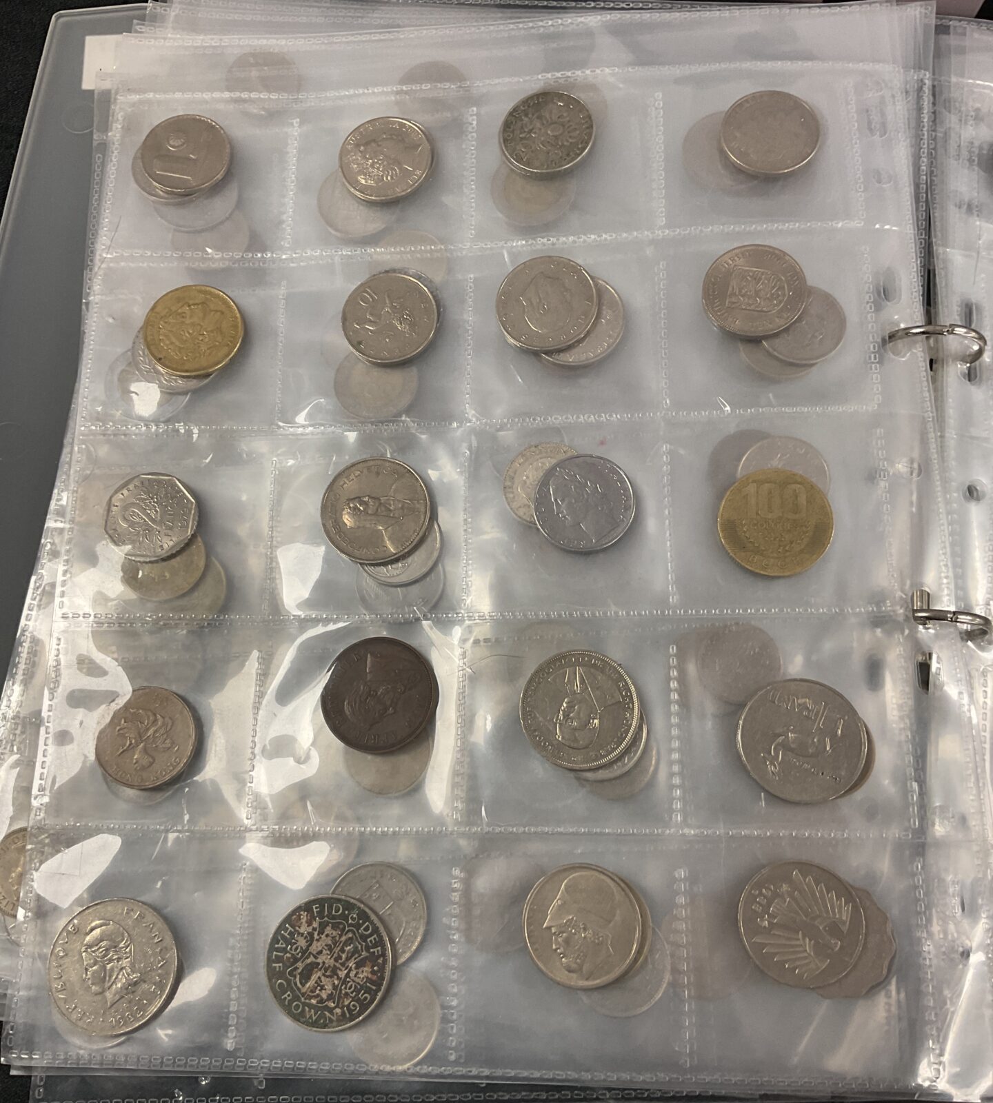 Tin of assorted coins and notes and collection of coins in collectors folder - Image 3