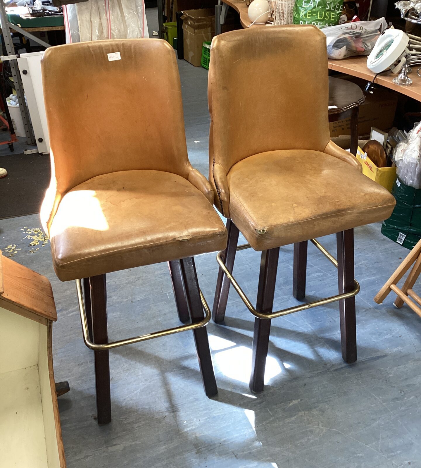 two vintage barstool for restoration