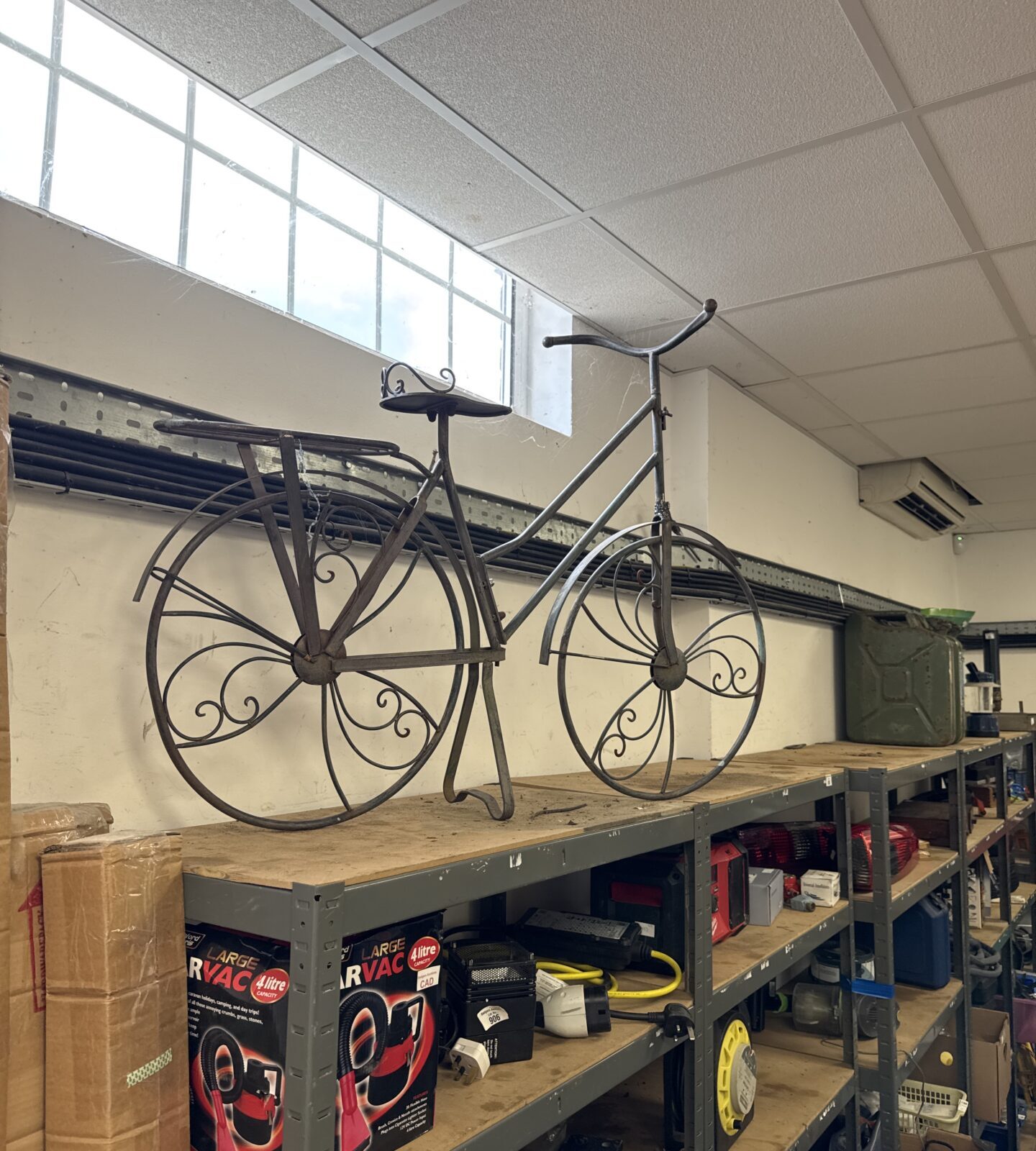 Large wrought iron bicycle garden ornament 45” length