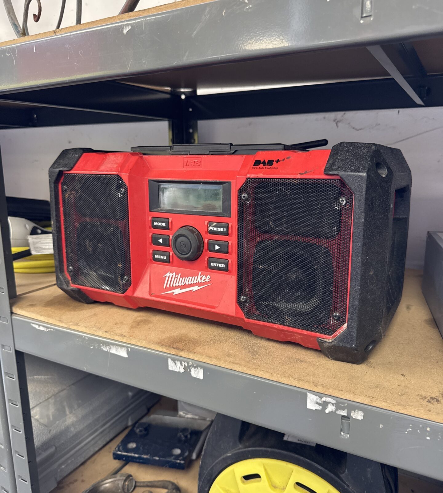 Milwaukee m18 site radio - powers on & picks up some stations but screen is damaged