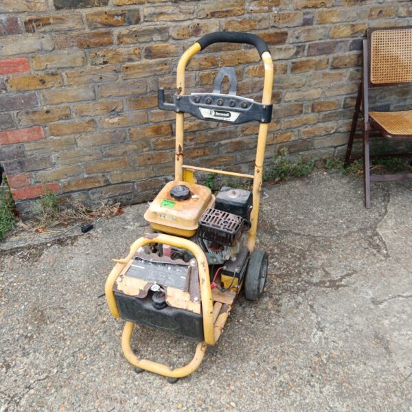 Vintage Rocwood petrol pressure washer for garden cleaning.