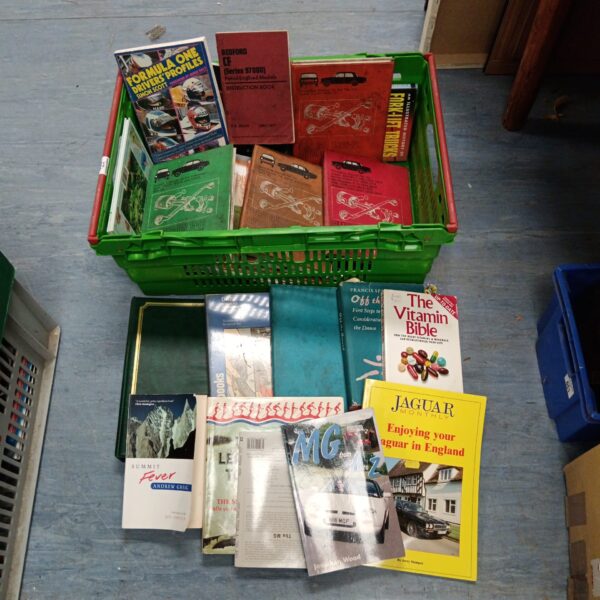 Box of mixed books including classic car manuals