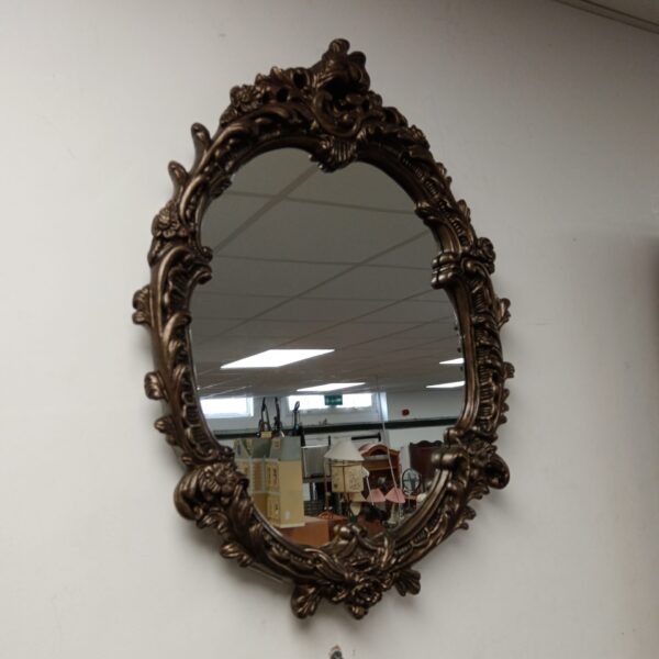 Bronzed framed french style boudoir mirror