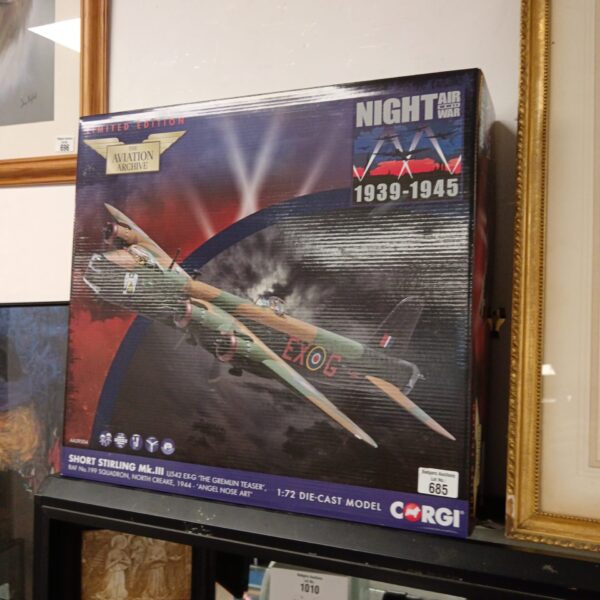 Corgi 1:72 scale diecast model of the Short Stirling MkIII WWII aircraft.