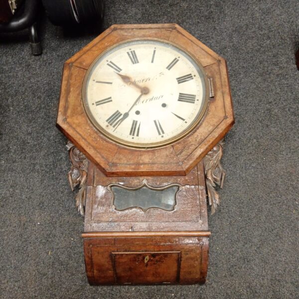 Antique Victorian drop dial wall clock for restoration project.